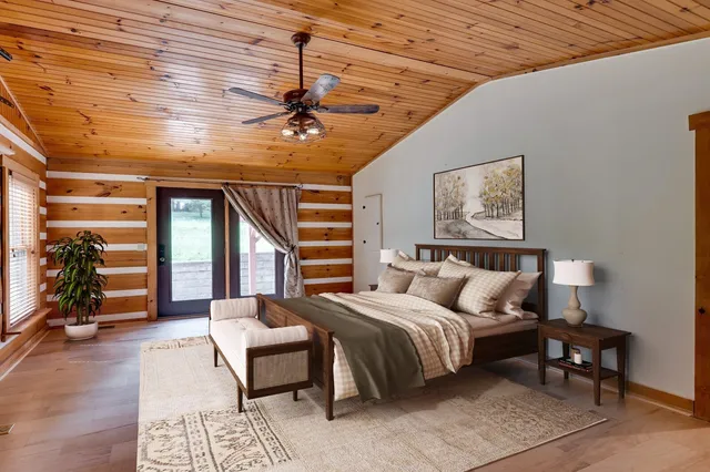 an outdoor space with garden view