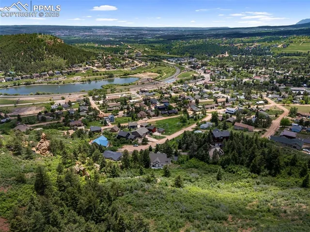 a view of a city and mountains