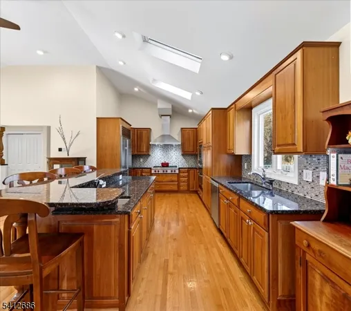 a kitchen with lots of counter top space