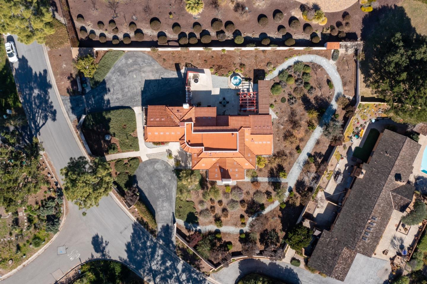 12365 Saddle Road Carmel Valley, CA 93924 - Photo 60 of 65 an aerial view of a house with a yard and outdoor seating