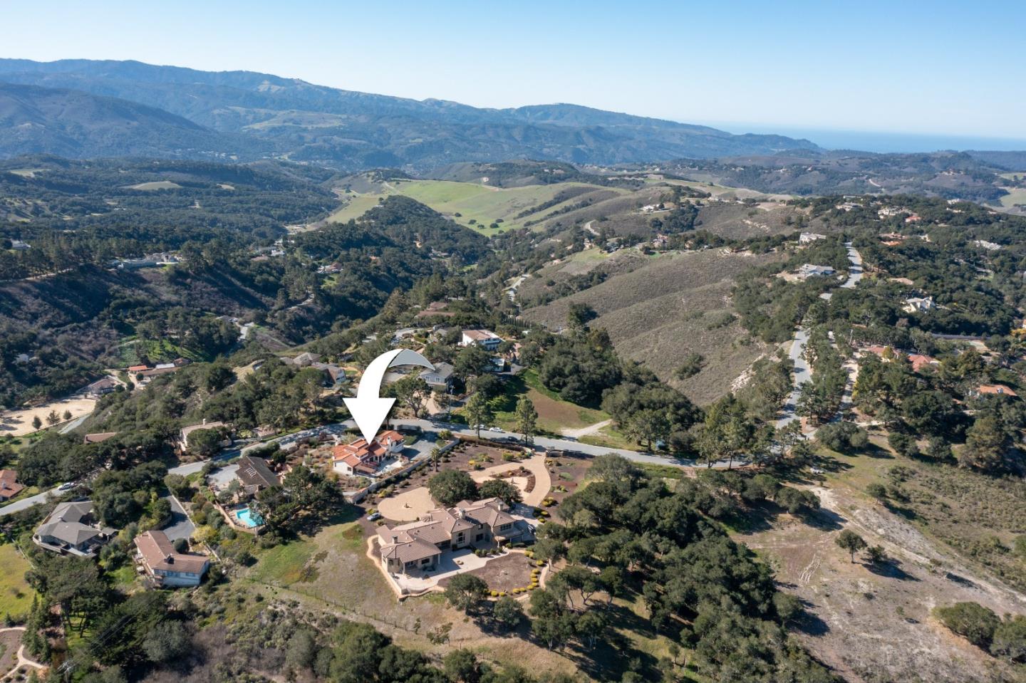 12365 Saddle Road Carmel Valley, CA 93924 - Photo 63 of 65 an aerial view of residential house and green space