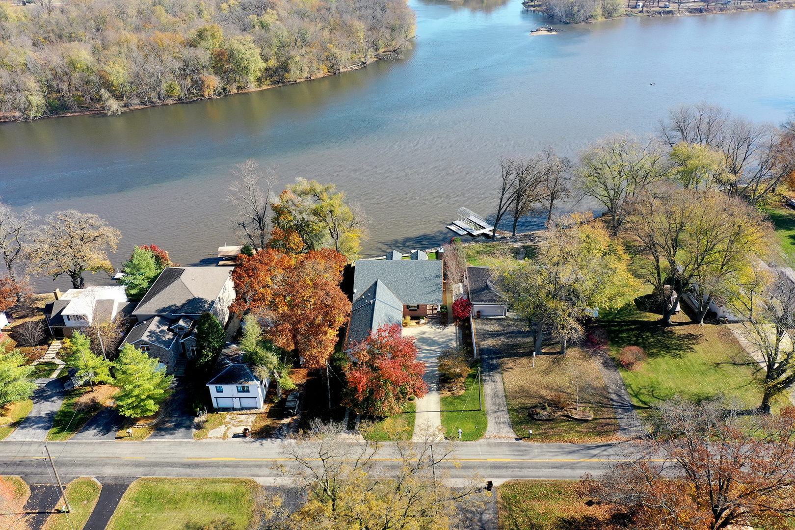3157 River Road Kankakee, IL 60901 - Photo 42 of 50 an aerial view of a houses with ocean view