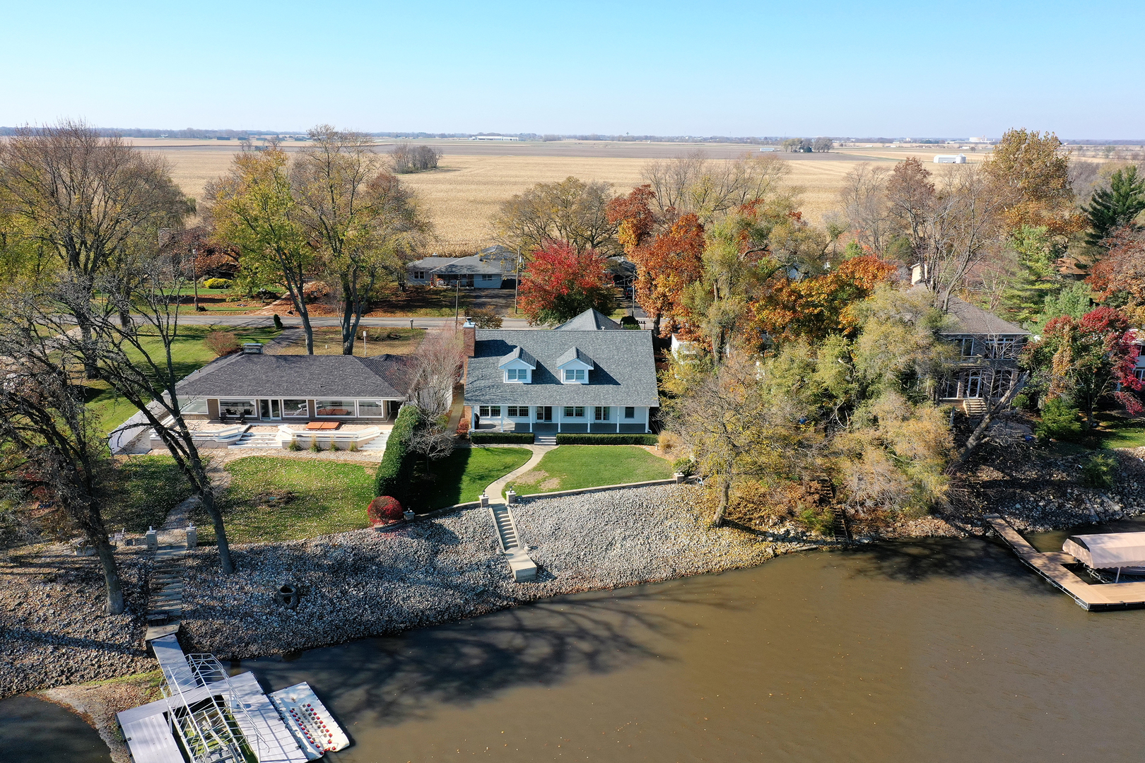 3157 River Road Kankakee, IL 60901 - Photo 49 of 50 an aerial view of residential houses with outdoor space and swimming pool