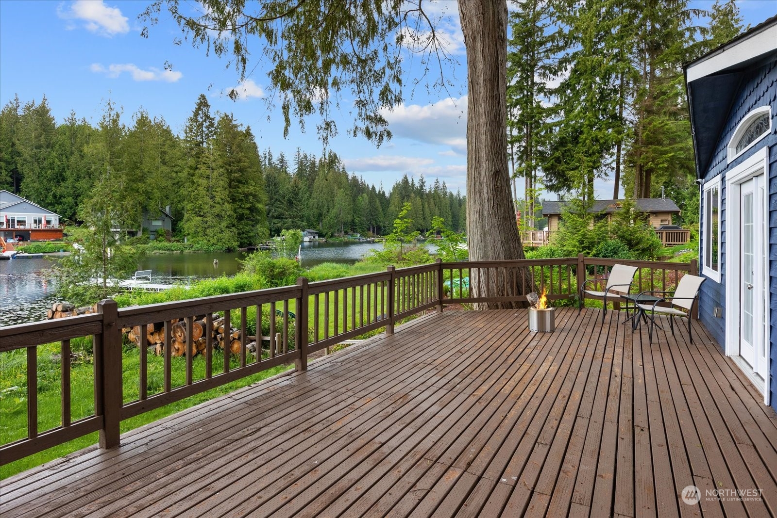1024 South Lake Roesiger Road Snohomish, WA 98290 - Photo 22 of 35 a view of balcony with deck and wooden floor