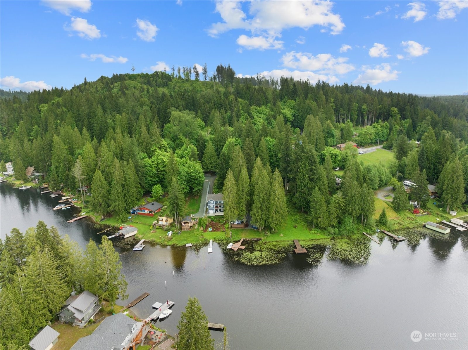 1024 South Lake Roesiger Road Snohomish, WA 98290 - Photo 32 of 35 a view of a lake with a mountain