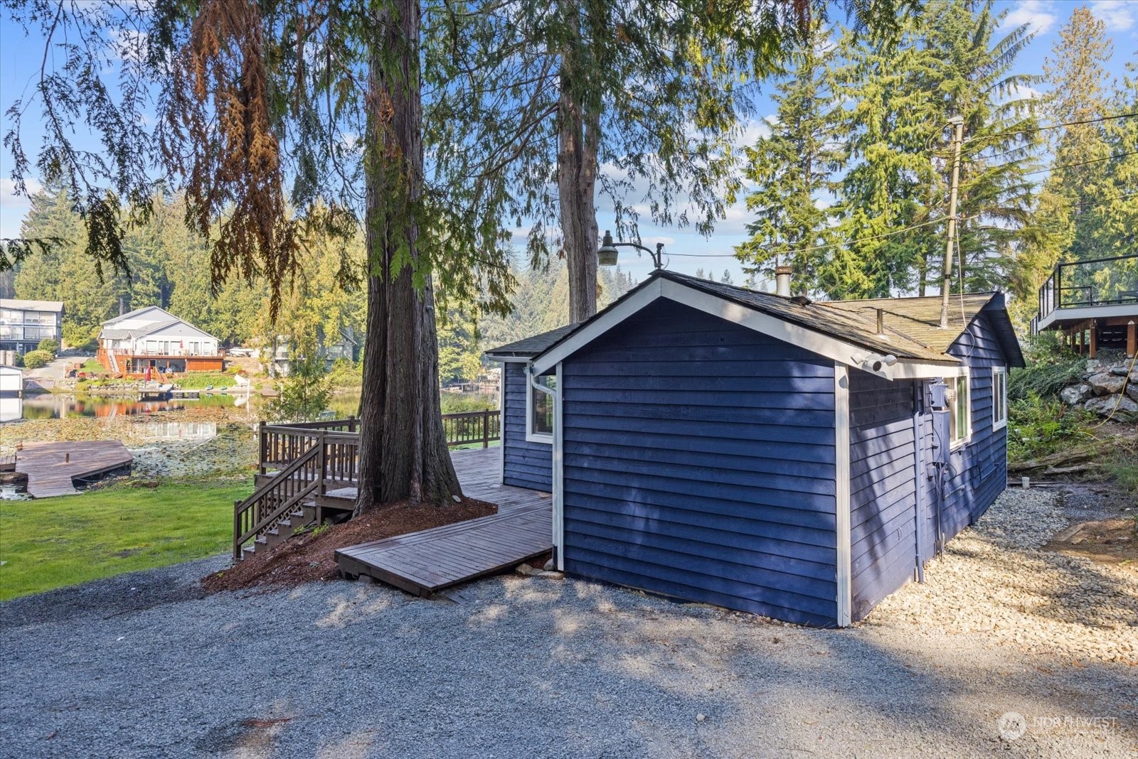 1024 South Lake Roesiger Road Snohomish, WA 98290 - Photo 4 of 35 a backyard of a house with barbeque oven