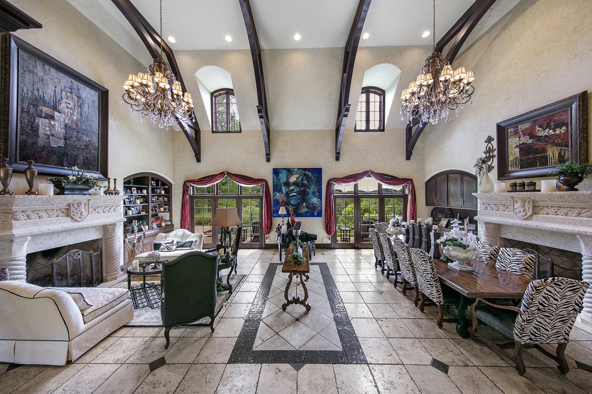 255 Villa Segrata North Ridge Road Sevierville, TN 37876 - Photo 25 of 78 a living room with fireplace furniture and a chandelier
