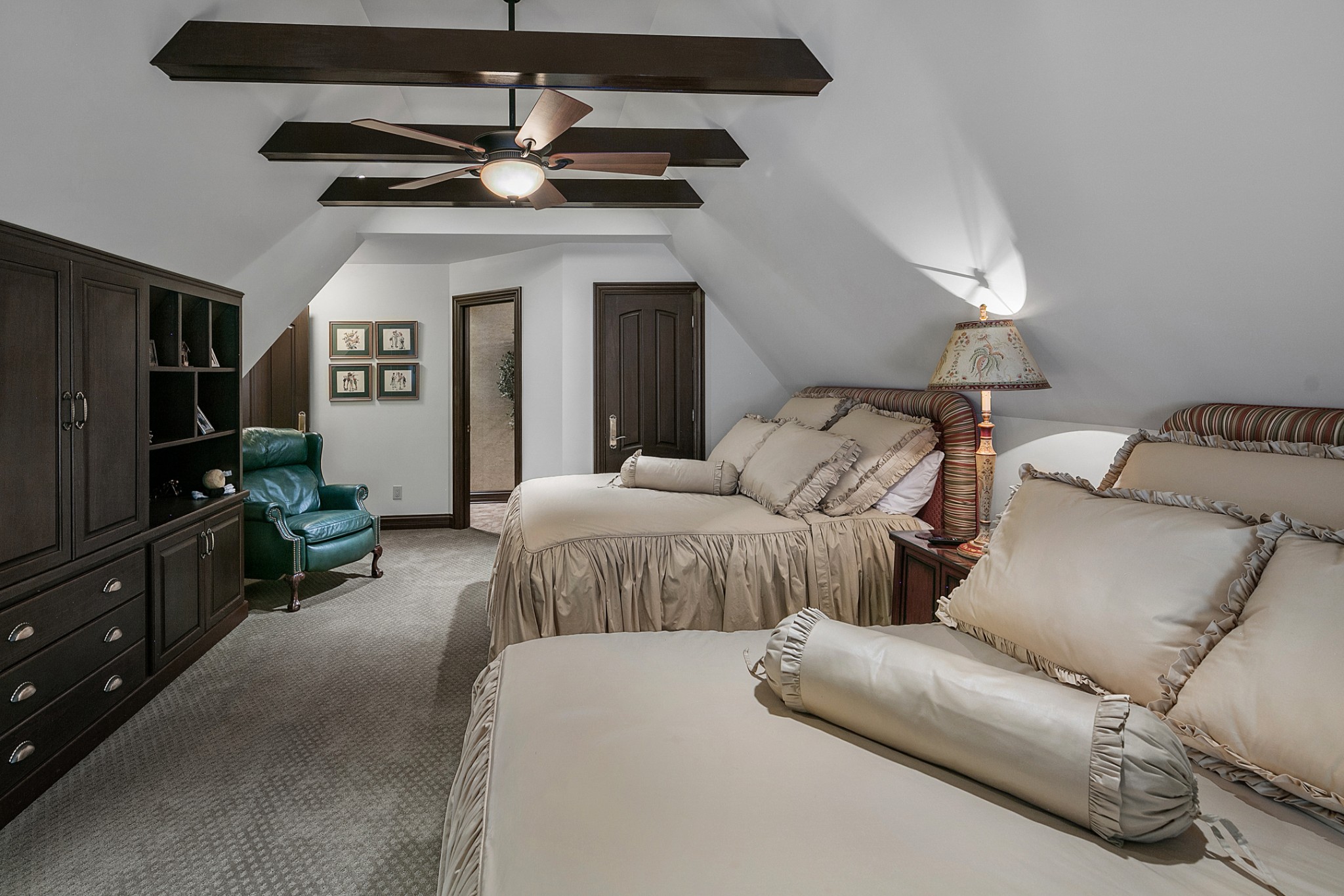 255 Villa Segrata North Ridge Road Sevierville, TN 37876 - Photo 56 of 78 a spacious bedroom with a bed a couch and a ceiling fan