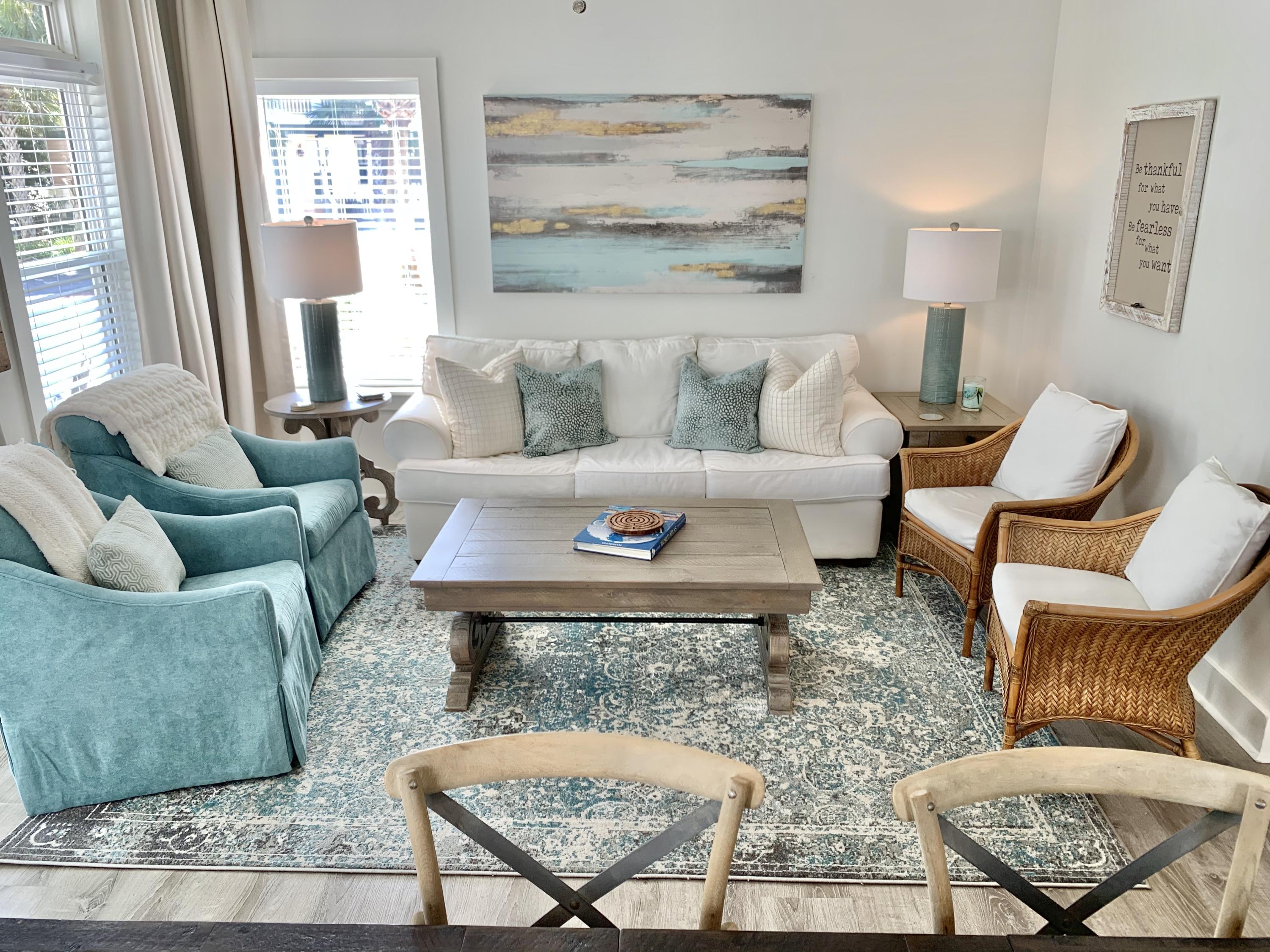60 The Greenway Loop Inlet Beach, FL 32461 - Photo 10 of 35 a living room with furniture and a rug