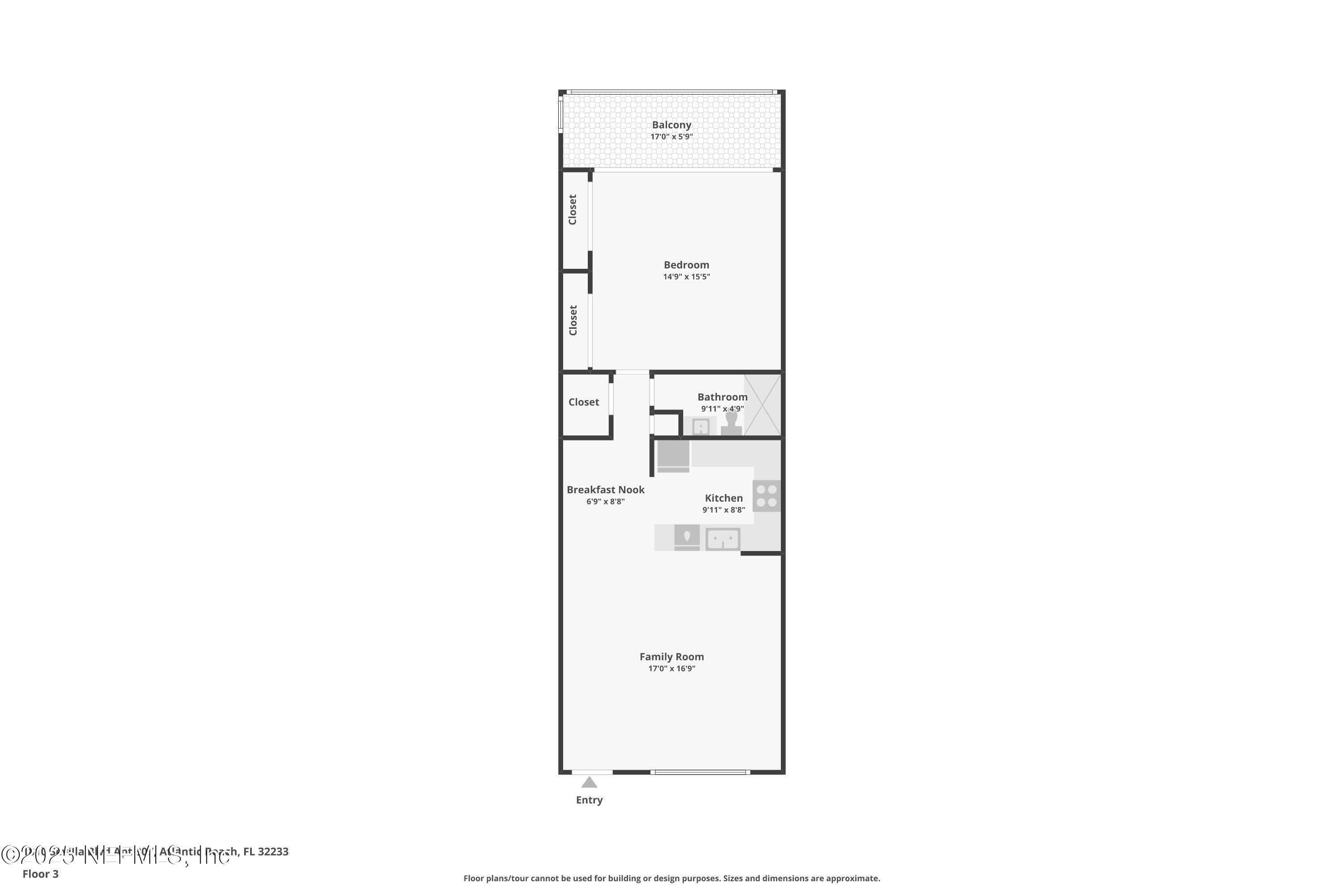 1810 Sevilla Boulevard West, Unit 307 Atlantic Beach, FL 32233 - Photo 26 of 28 a picture of a floor plan