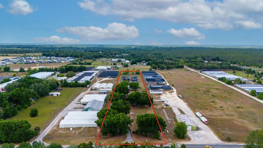 an aerial view of a city