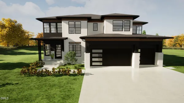 a house view with a garden space