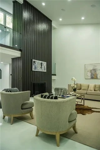 a bedroom with a bed and furniture