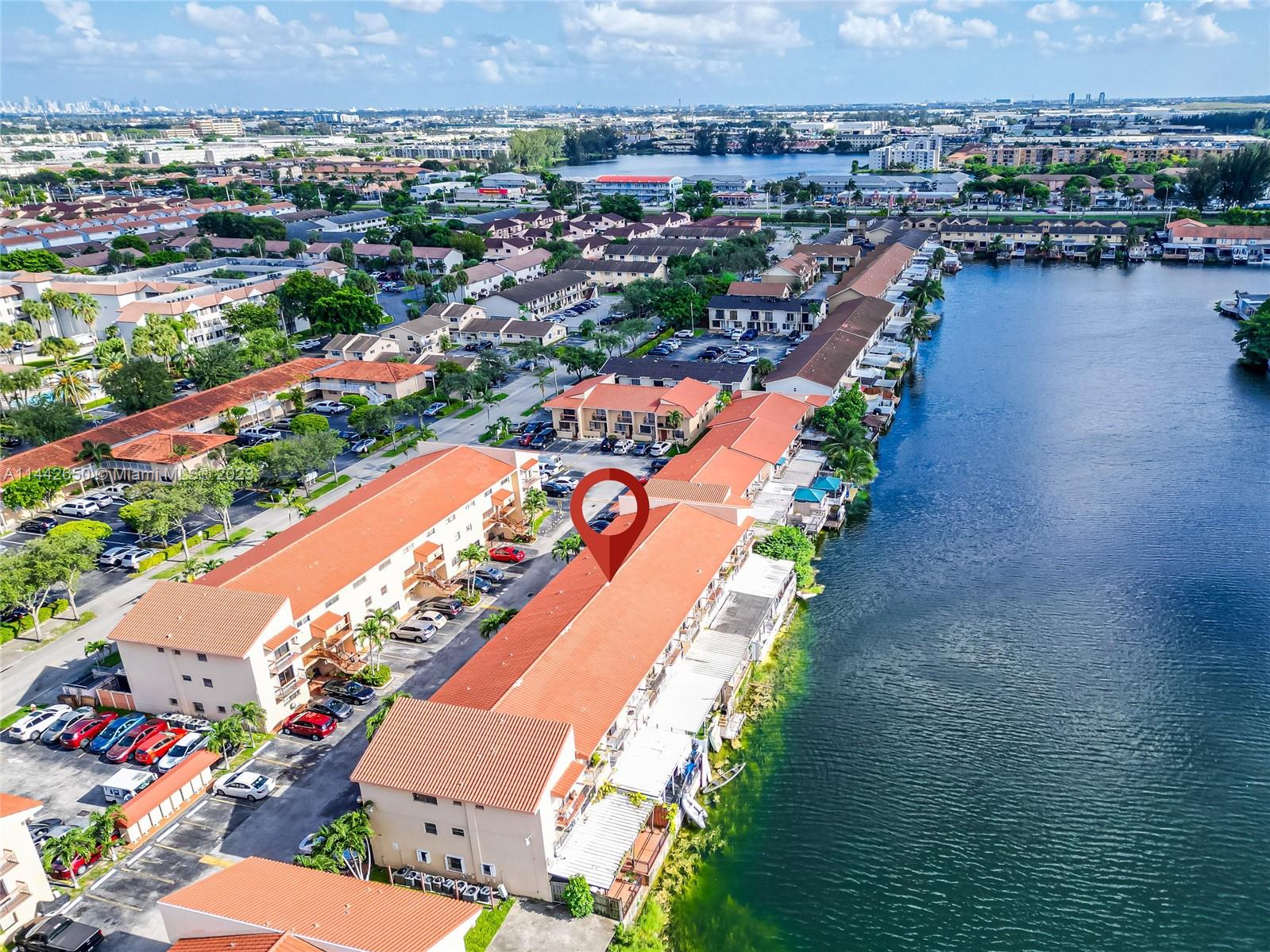 an aerial view of a city