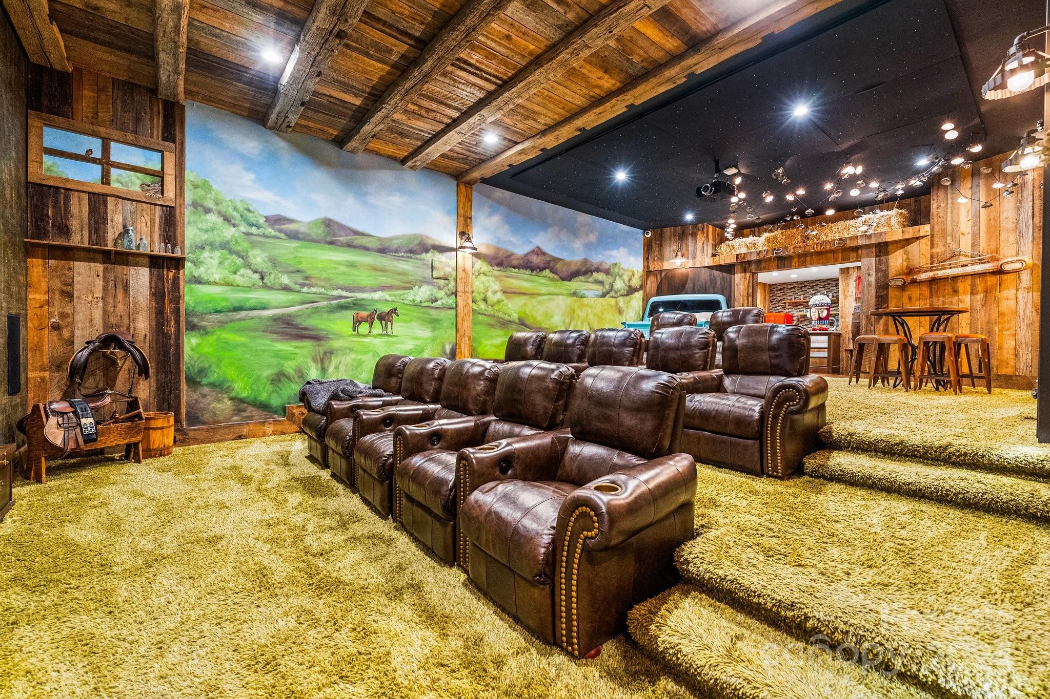 16700 Tinker Place Cornelius, NC 28031 - Photo 43 of 47 a living room with furniture a floor to ceiling window and a flat screen tv