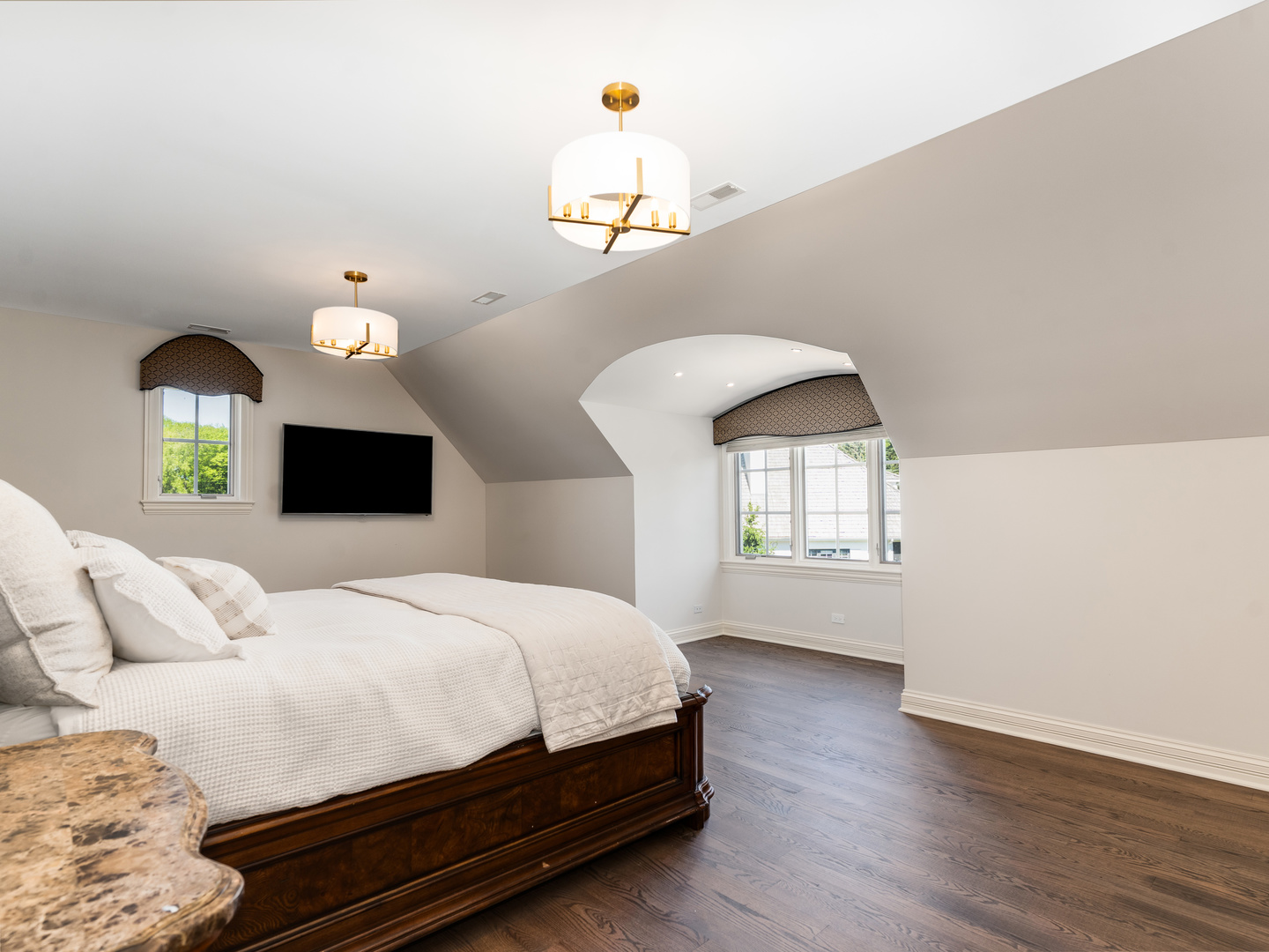 4N881 Old Farm Road St. Charles, IL 60175 - Photo 40 of 66 a bedroom with a bed and a chandelier