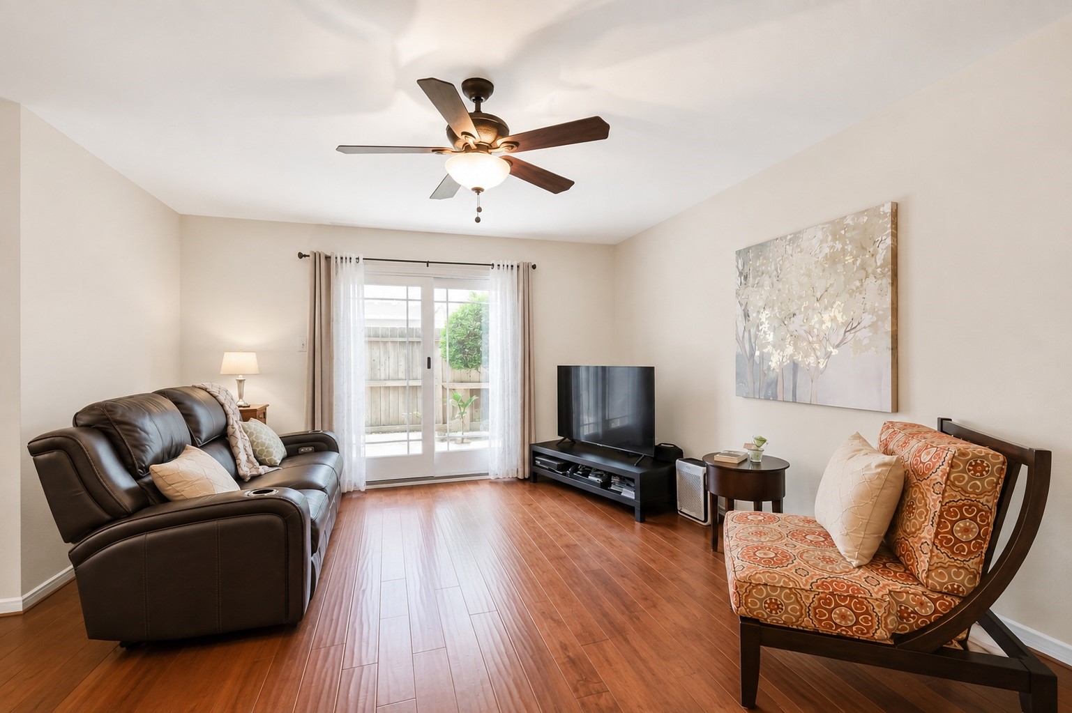 14708 Perthshire Road, Unit A Houston, TX 77079 - Photo 5 of 28 VIRTUALLY PAINTED LIVING ROOM. Open and bright with sliding doors to the patio.