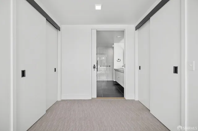 a view of a building on a street