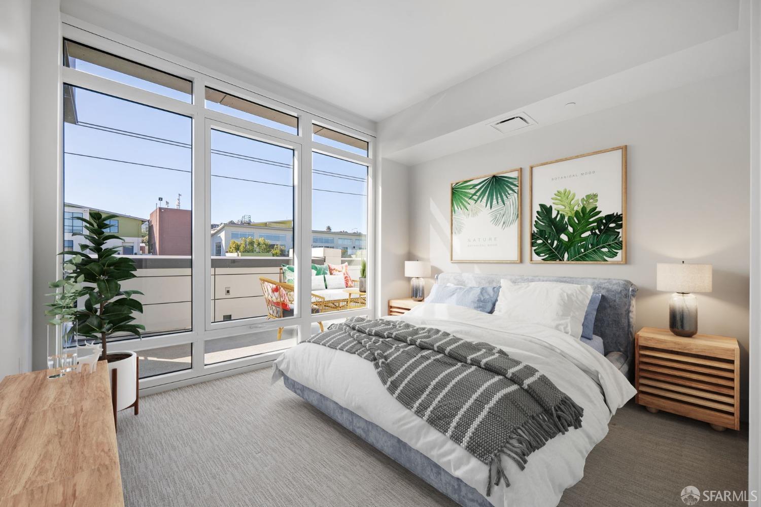 950 Tennessee Street, Unit 404 San Francisco, CA 94107 - Photo 29 of 80 a spacious bedroom with a large bed and a window