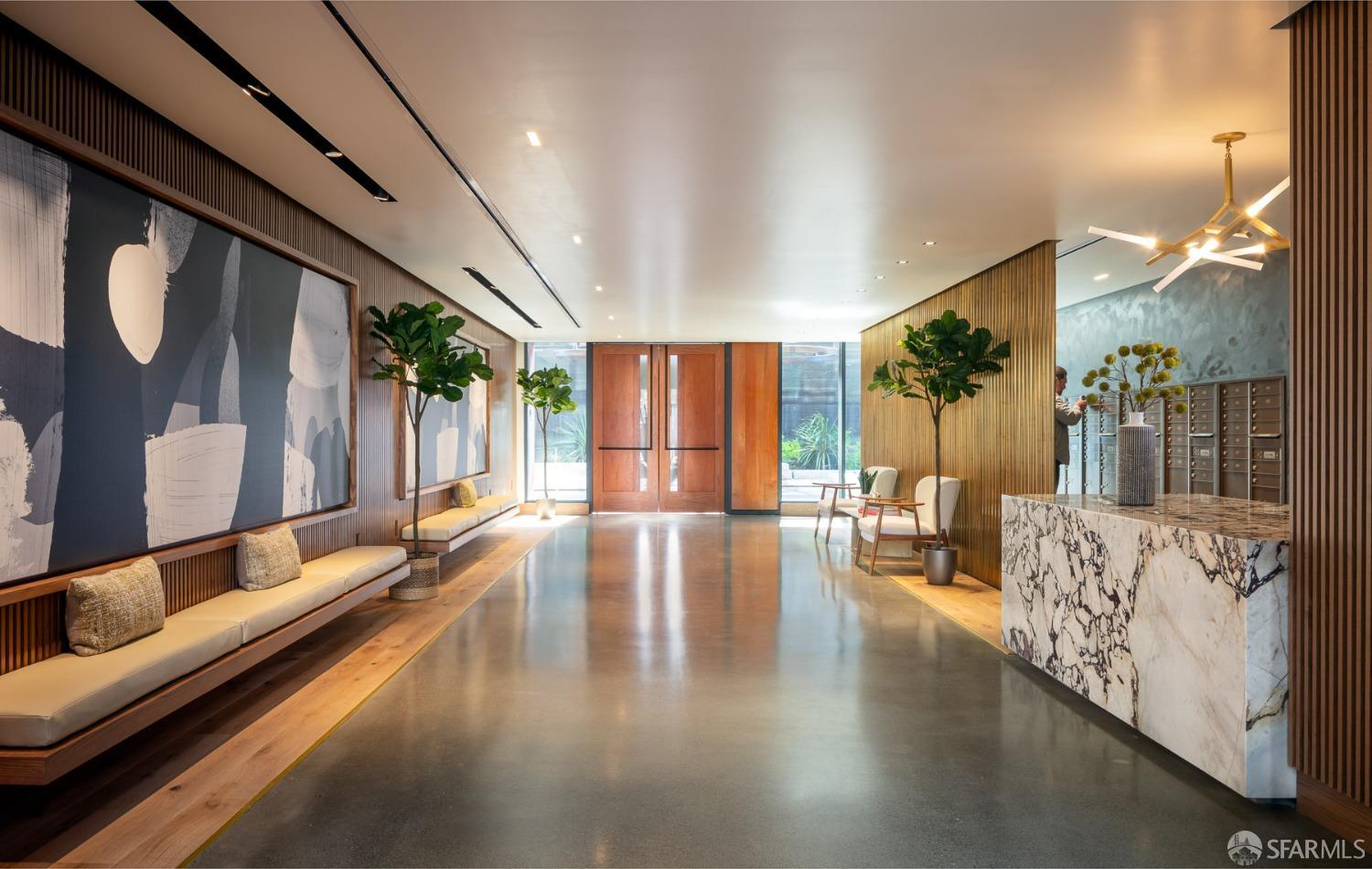 950 Tennessee Street, Unit 404 San Francisco, CA 94107 - Photo 40 of 80 a lobby with furniture and floor to ceiling window