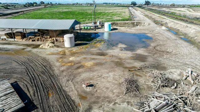 a view of a swimming pool with a patio and a yard