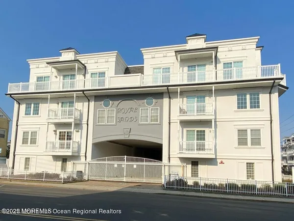 a front view of a multi story building