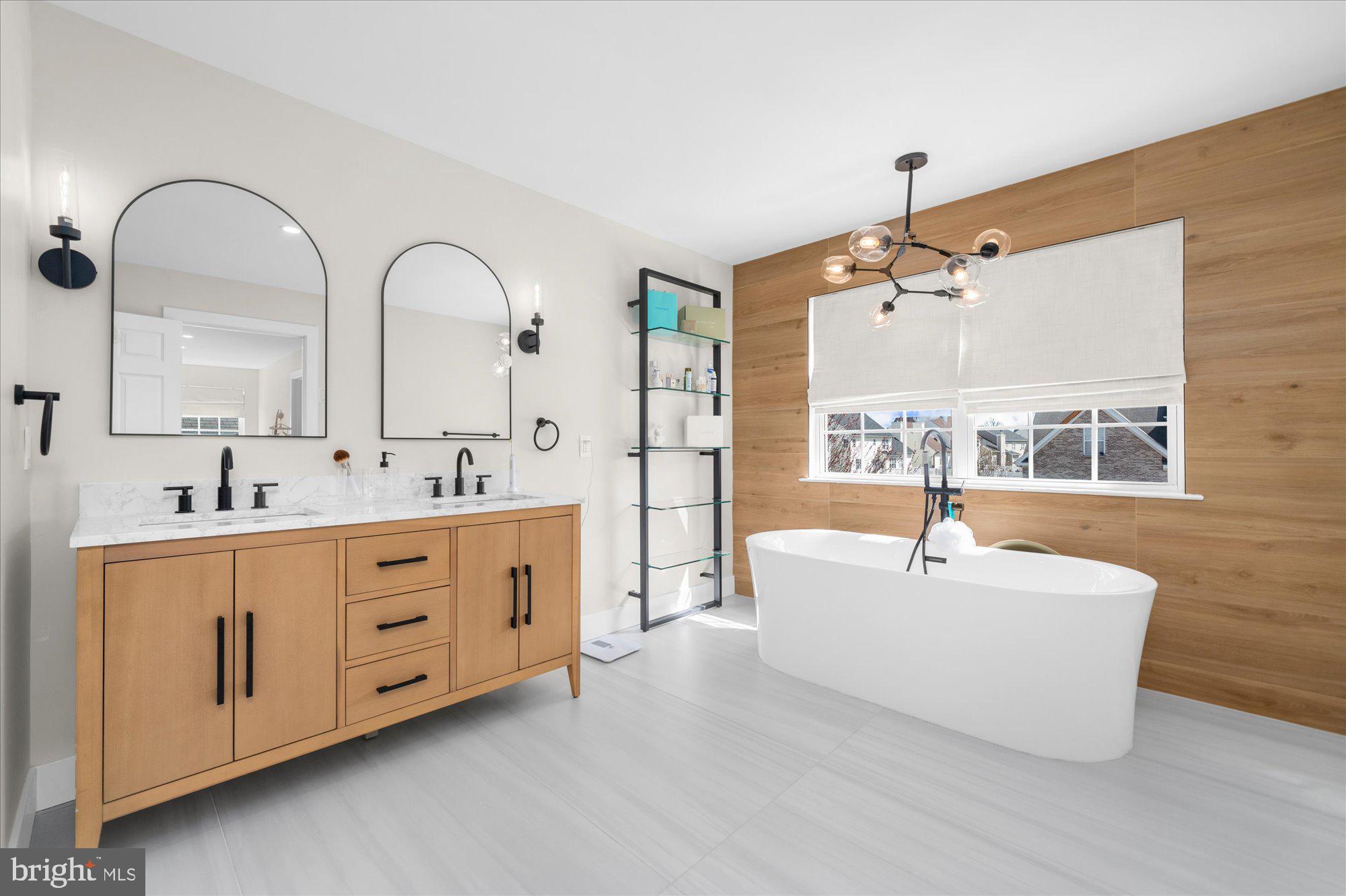 86 Treetops Circle Princeton, NJ 08540 - Photo 22 of 41 a spacious bathroom with a double vanity sink mirror and bathtub