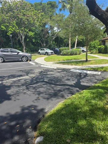 a view of a yard with of trees