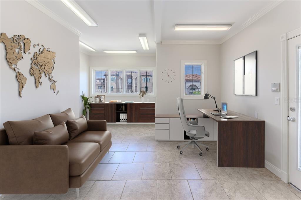 3073 Gulf Winds Circle Hernando Beach, FL 34607 - Photo 23 of 95 a living room with furniture and a fireplace