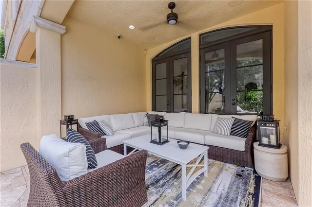 a living room with furniture