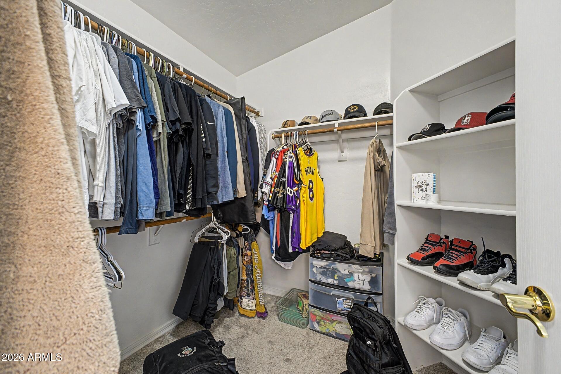 3595 East Latham Way Gilbert, AZ 85297 - Photo 17 of 35 a view of walk in closet with clothes and shoes