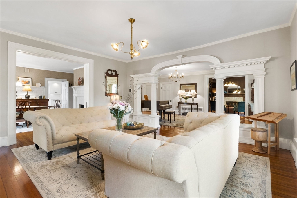 20 Eulow Street Swampscott, MA 01907 - Photo 3 of 42 a living room with furniture and a chandelier