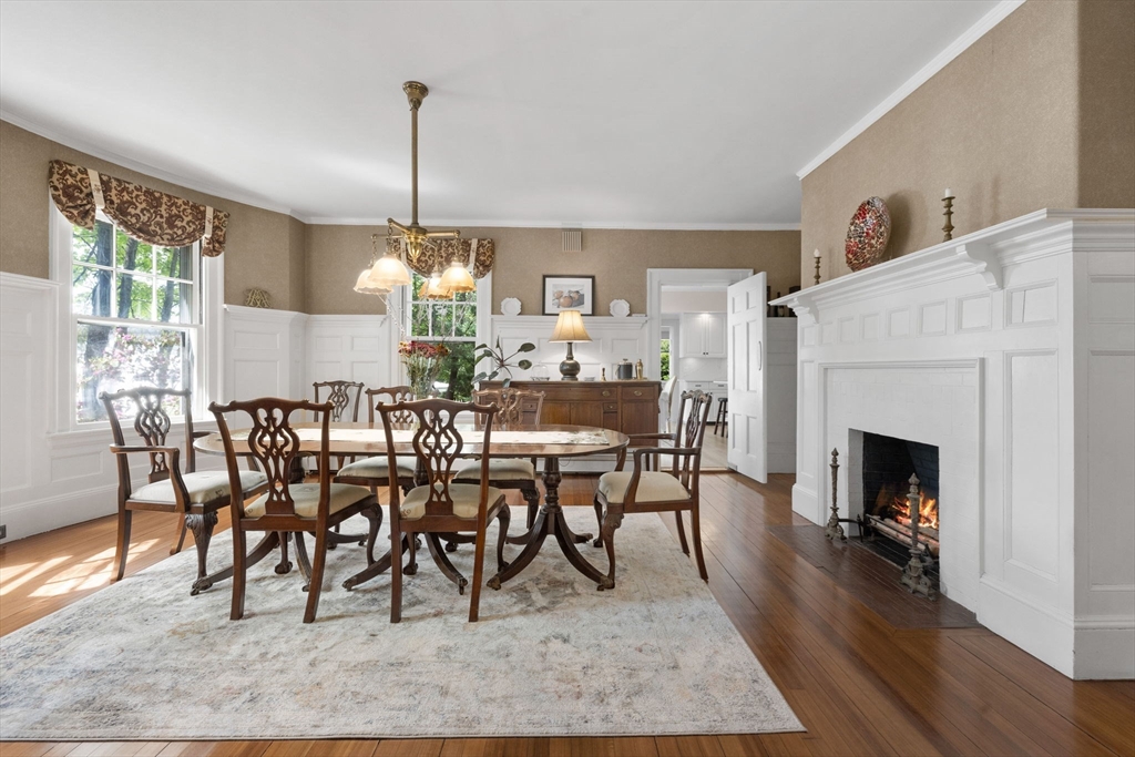 20 Eulow Street Swampscott, MA 01907 - Photo 9 of 42 a dining room with furniture a chandelier and wooden floor