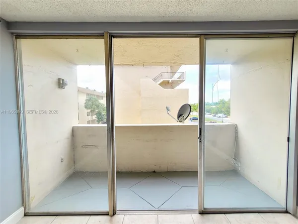 a view of a glass door