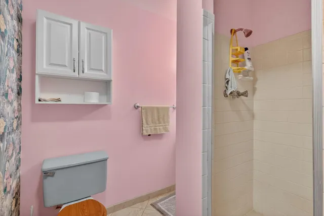 a bathroom with a shower