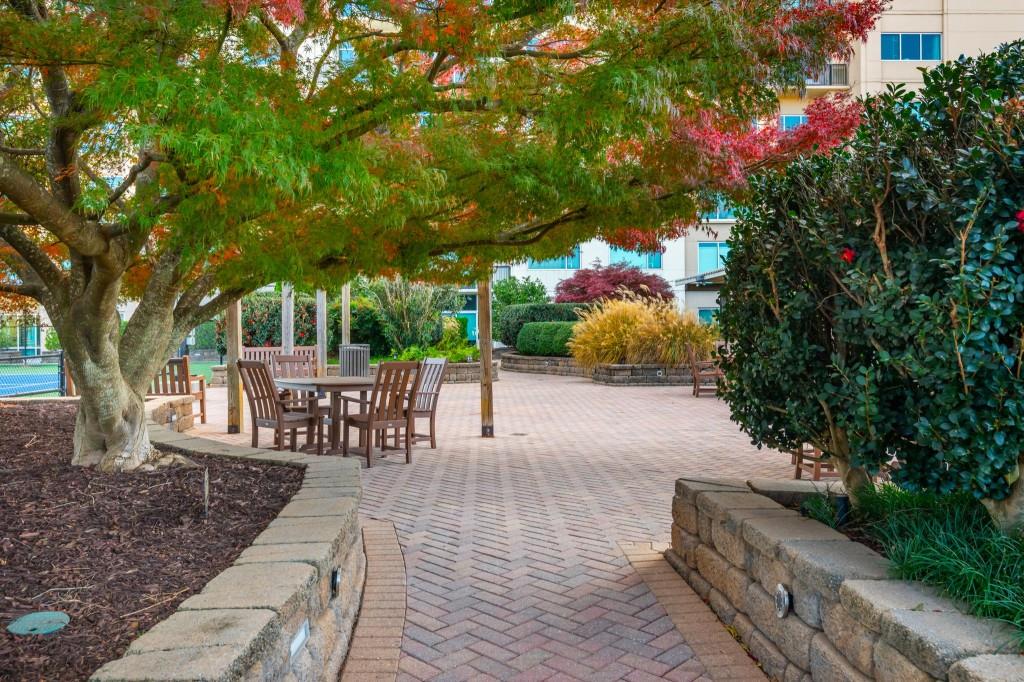 4561 Olde Perimeter Way, Unit 1701 Atlanta, GA 30346 - Photo 53 of 64 a view of a patio with table and chairs and potted plants