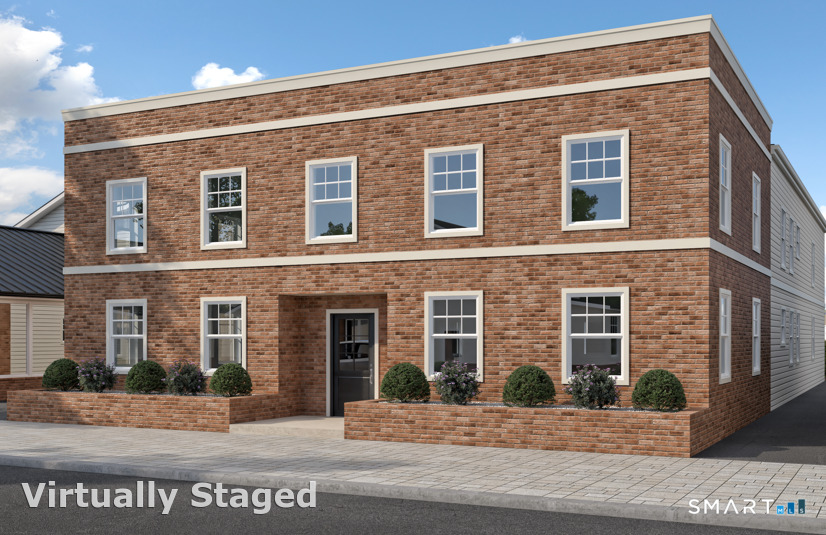 a front view of a building