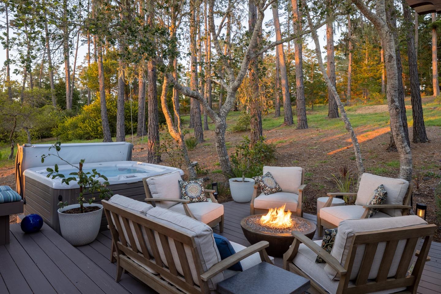 3893 Ronda Road Pebble Beach, CA 93953 - Photo 21 of 48 a view of a patio with furniture and a backyard