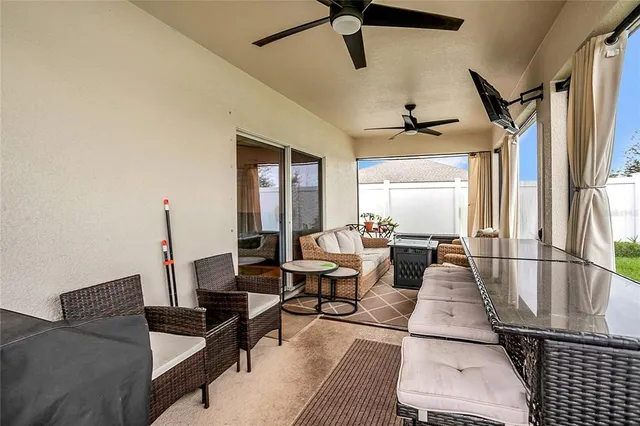 a living room with furniture