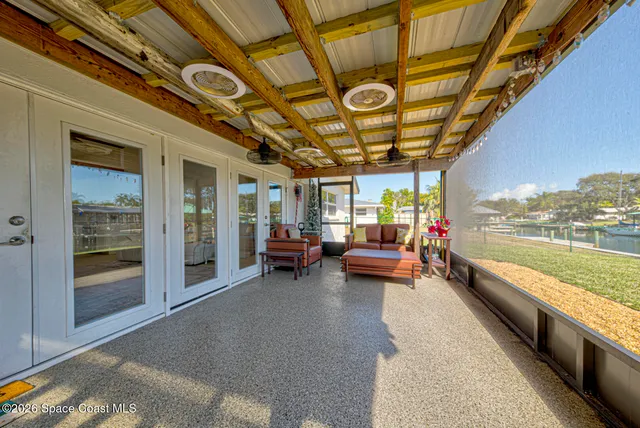 a view of a garage with furniture