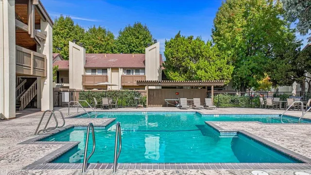 a view of a backyard with a patio