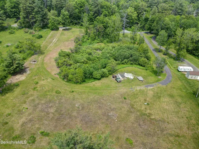 a view of a garden with a lake