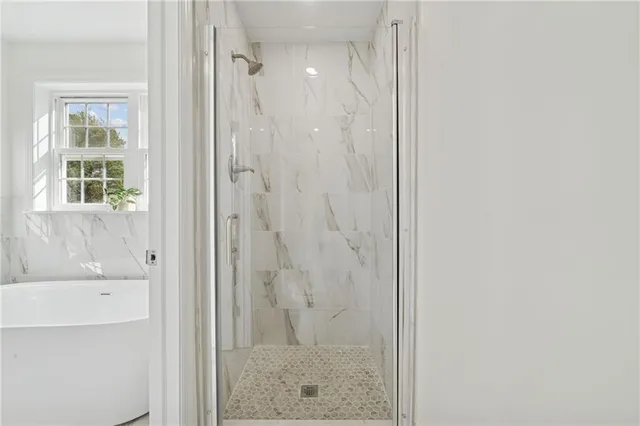a bathroom with a shower