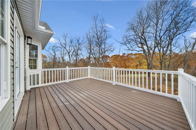 a view of wooden deck