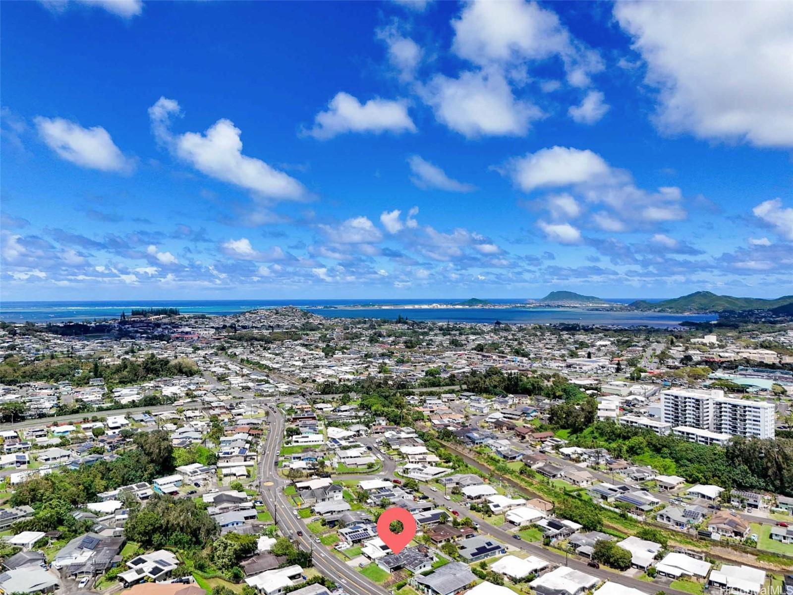 45-627 Anoi Road Kaneohe, HI 96744 - Photo 2 of 25 Kaneohe Bay in distance with Likelike Highway to left and Windward City Shopping Center to right.