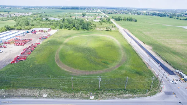 an aerial view of a house