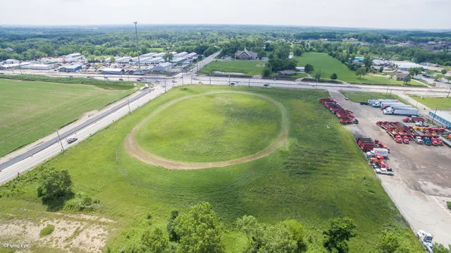 a view of a lake with a swimming pool
