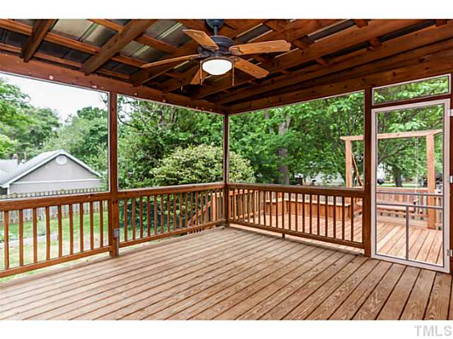 1519 Hanover Street Raleigh, NC 27608 - Photo 16 of 18 a view of outdoor space with wooden floor and outdoor seating