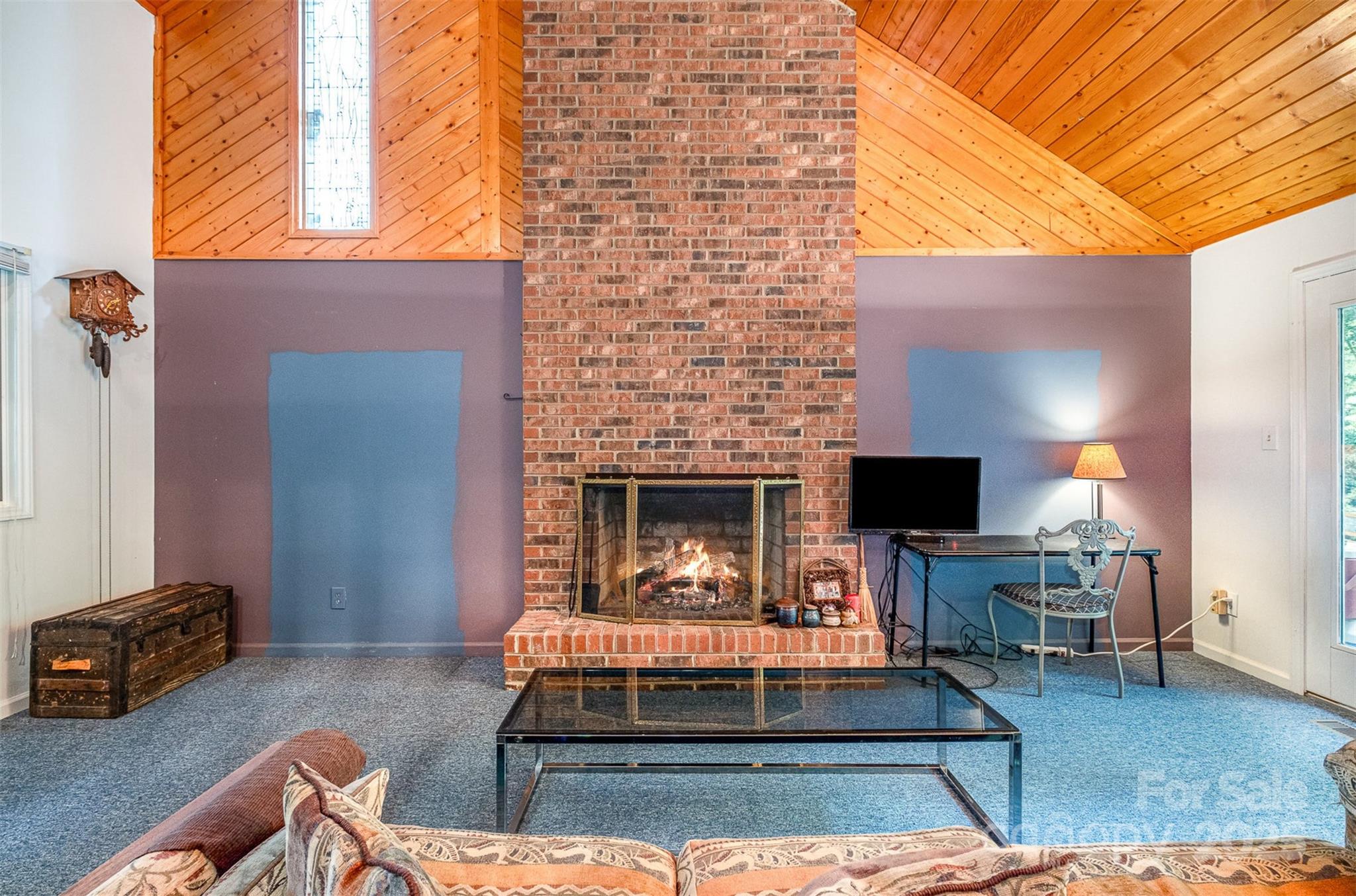 1102 Lake Montonia Road Kings Mountain, NC 28086 - Photo 17 of 48 a view of living room with patio furniture and fireplace