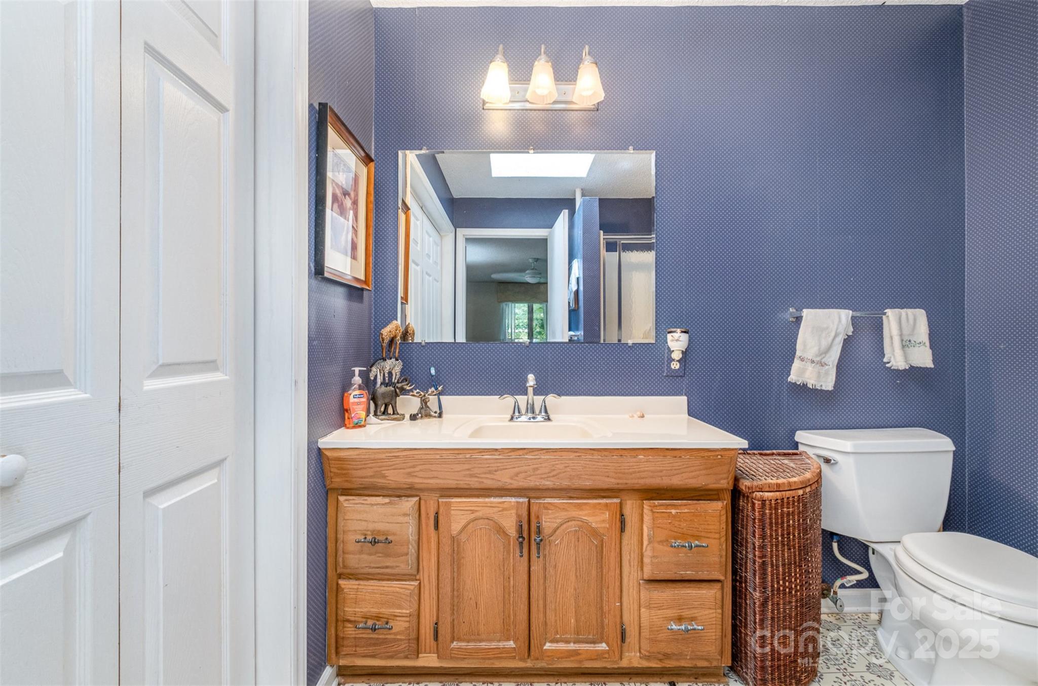 1102 Lake Montonia Road Kings Mountain, NC 28086 - Photo 33 of 48 a bathroom with a sink a toilet and a mirror